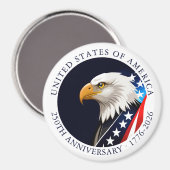 アメリカ合衆国建国250周年記念 アメリカワシシバイラブデザイン マグネット (正面/裏面)