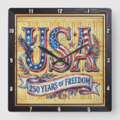 アメリカ合衆国建国250周年記念 スクエア壁時計 (正面)