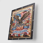 アメリカ合衆国建国250周年記念 スクエア壁時計 (傾斜)