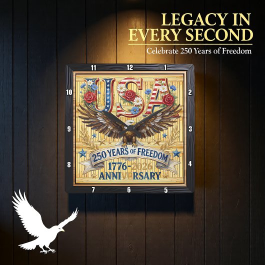 アメリカ合衆国建国250周年記念 スクエア壁時計
