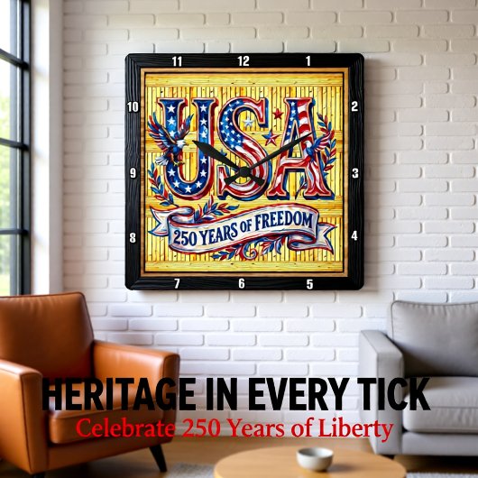 アメリカ合衆国建国250周年記念 スクエア壁時計