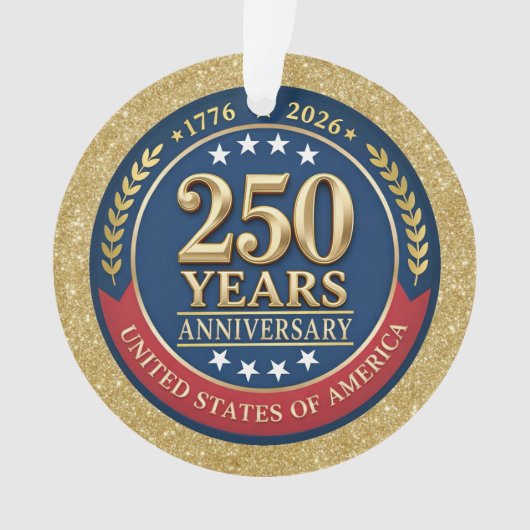 アメリカ合衆国建国250周年記念 1776–2026 オーナメント (正面)