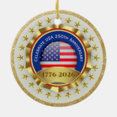 アメリカ合衆国建国250周年記念 1776–2026 セラミックオーナメント (裏面)
