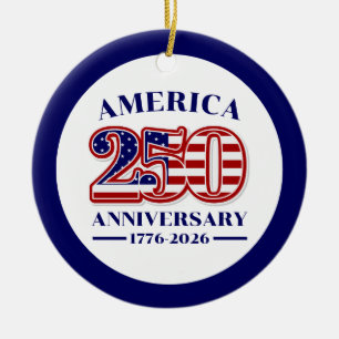 アメリカ合衆国建国250周年記念 1776–2026 セラミックオーナメント