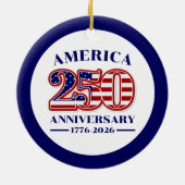 アメリカ合衆国建国250周年記念 1776–2026 セラミックオーナメント (裏面)