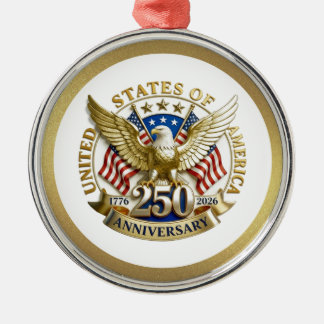 アメリカ合衆国建国250周年記念 1776–2026 メタルオーナメント