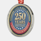 アメリカ合衆国建国250周年記念 1776–2026 メタルオーナメント (左)