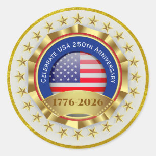 アメリカ合衆国建国250周年記念 1776–2026 ラウンドシール