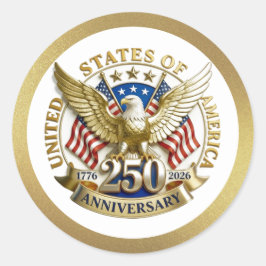 アメリカ合衆国建国250周年記念 1776–2026 ラウンドシール