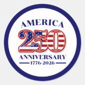 アメリカ合衆国建国250周年記念 1776–2026 ラウンドシール (正面)