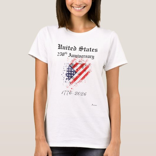 アメリカ合衆国建国250周年記念Tシャツ 女性用 Tシャツ (正面)