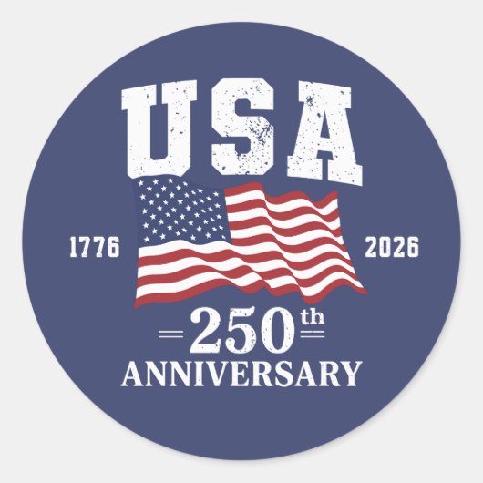 アメリカ合衆国建国250周年 ラウンドシール (正面)