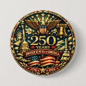 アメリカ合衆国建国250周年 1776 - 2026 缶バッジ (正面)