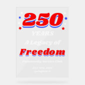 アメリカ合衆国建国250年公式記念 アクリルサイン (正面)