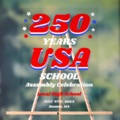 アメリカ合衆国建国250年学校祝賀ウェルカム アクリルサイン (ニュートラル)