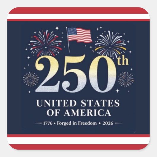 アメリカ合衆国建国250年祭 スクエアシール (正面)