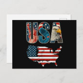 アメリカ合衆国愛国心7月4日米国国旗の自由 シーズンポストカード (正面/裏面)