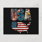 アメリカ合衆国愛国心7月4日米国国旗の自由 ポストカード (正面)