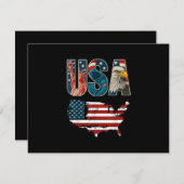 アメリカ合衆国愛国心7月4日米国国旗の自由 出欠カード (正面/裏面)