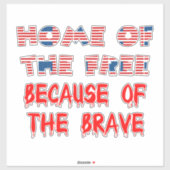 アメリカ合衆国愛国的な家庭の自由な引用文 シール (シート)