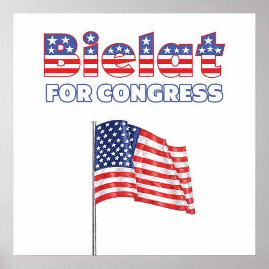 アメリカ合衆国愛国的アメリカ国旗のビエラット ポスター (正面)