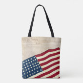 アメリカ合衆国憲法とアメリカ国旗 トートバッグ (裏面)