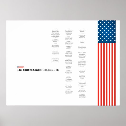 アメリカ合衆国憲法の条文 アメリカ国旗 USA ポスター (正面)