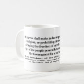 アメリカ合衆国憲法の米国憲法修正第一項 コーヒーマグカップ (正面左)