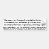 アメリカ合衆国憲法への第10修正 バンパーステッカー (正面)