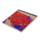 アメリカ合衆国旅行局のヴィンテージ地図 タイル (側面)