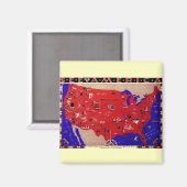 アメリカ合衆国旅行局のヴィンテージ地図 マグネット (正面/裏面)