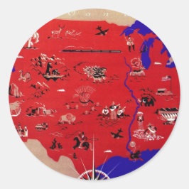 アメリカ合衆国旅行局のヴィンテージ地図 ラウンドシール
