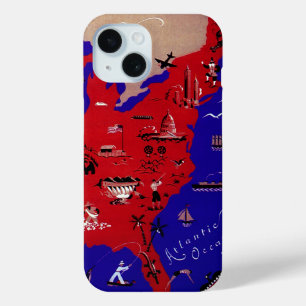 アメリカ合衆国旅行局のヴィンテージ地図 iPhone 15ケース
