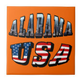 アメリカ合衆国旗とアラバマ州のフォントデザイン タイル (正面)