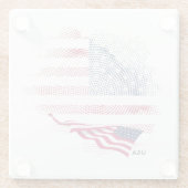 アメリカ合衆国旗 ガラスコースター (裏面)