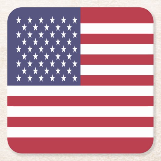 アメリカ合衆国旗 スクエアペーパーコースター (正面)