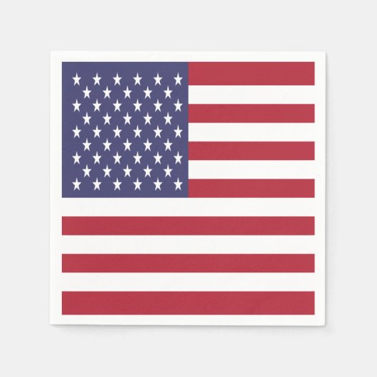 アメリカ合衆国旗 スタンダードカクテルナプキン (正面)