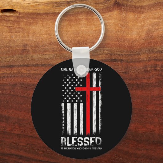 アメリカ合衆国神の下の一つの国家パトリオ退役軍人 キーホルダー (正面)