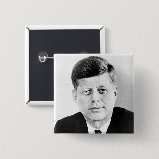 アメリカ合衆国第35代大統領ジョン・F・ケネディの大統領写真 缶バッジ (正面&裏面)