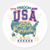 アメリカ合衆国自由の250年 ラウンドシール (正面)