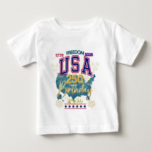 アメリカ合衆国自由250周年 ベビーTシャツ (正面)