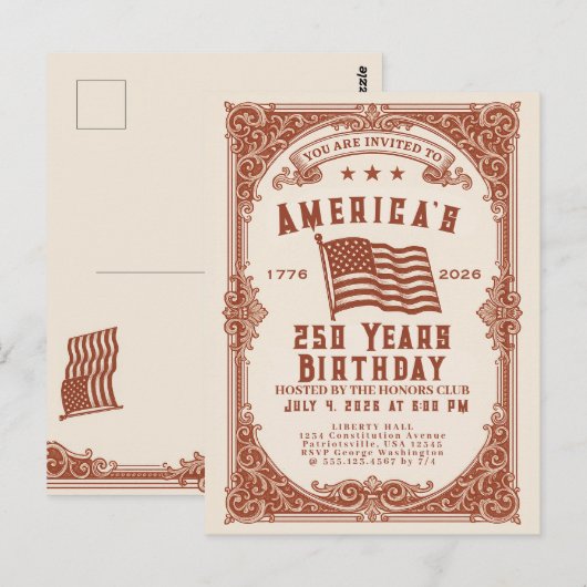 アメリカ合衆国誕生250周年 ポストカード (正面/裏面)