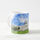 アメリカ合衆国議会議事堂のパステル画 コーヒーマグカップ (正面左)