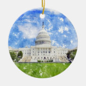 アメリカ合衆国議会議事堂のパステル画 セラミックオーナメント (正面)