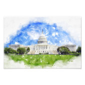 アメリカ合衆国議会議事堂のパステル画 フォトプリント (正面)