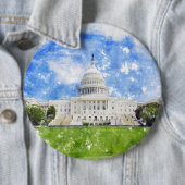 アメリカ合衆国議会議事堂のパステル画 缶バッジ (インサイチュ)