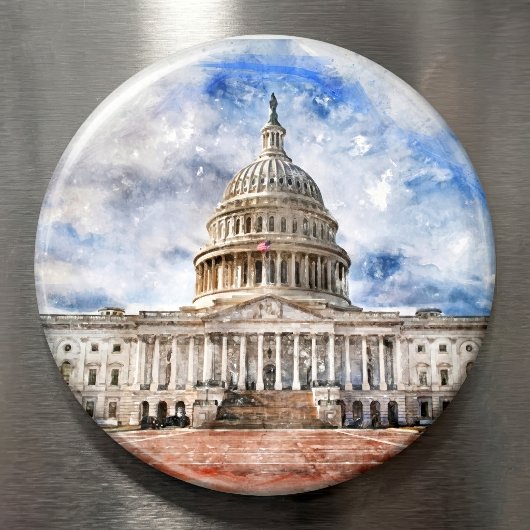 アメリカ合衆国議会議事堂 パステル画 ワシントンD.C. マグネット