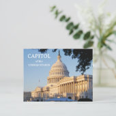 アメリカ合衆国議会議事堂、250周年を迎える日の朝の祝賀 ポストカード (スタンド正面)