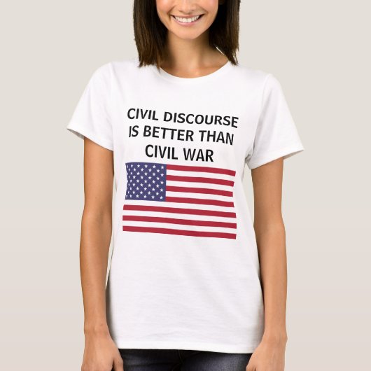 アメリカ合衆国軍旗Tシャツよりも市民の議論が優れている Tシャツ (正面)