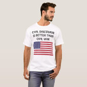 アメリカ合衆国軍旗Tシャツよりも市民の議論が優れている Tシャツ (正面フル)
